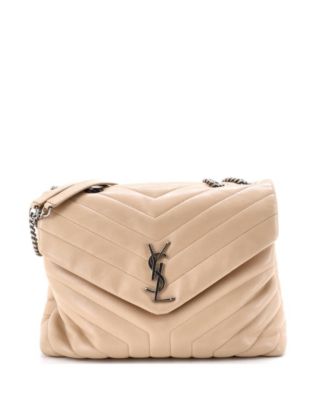 Средняя сумка Saint Laurent Loulou через плечо из стеганой кожи с узором Chevron