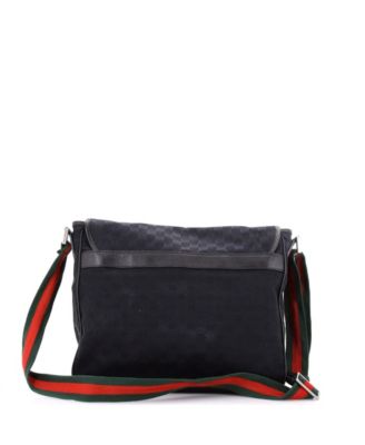 Б/у сумка-мессенджер Gucci Medium Web Strap Flap GG Canvas