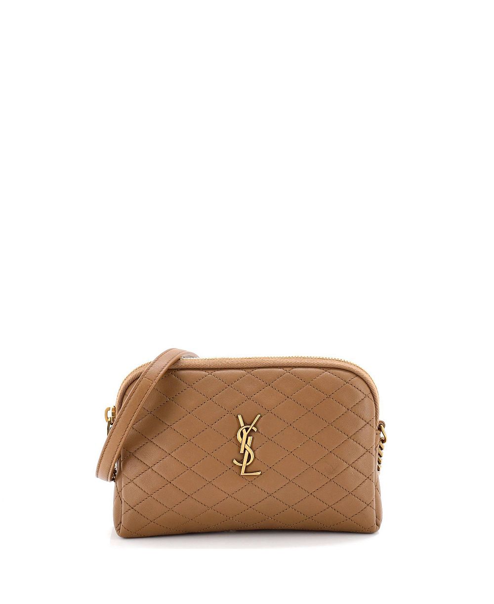 Pre-Owned Saint Laurent косметичка Gaby с молнией через плечо из стеганой кожи