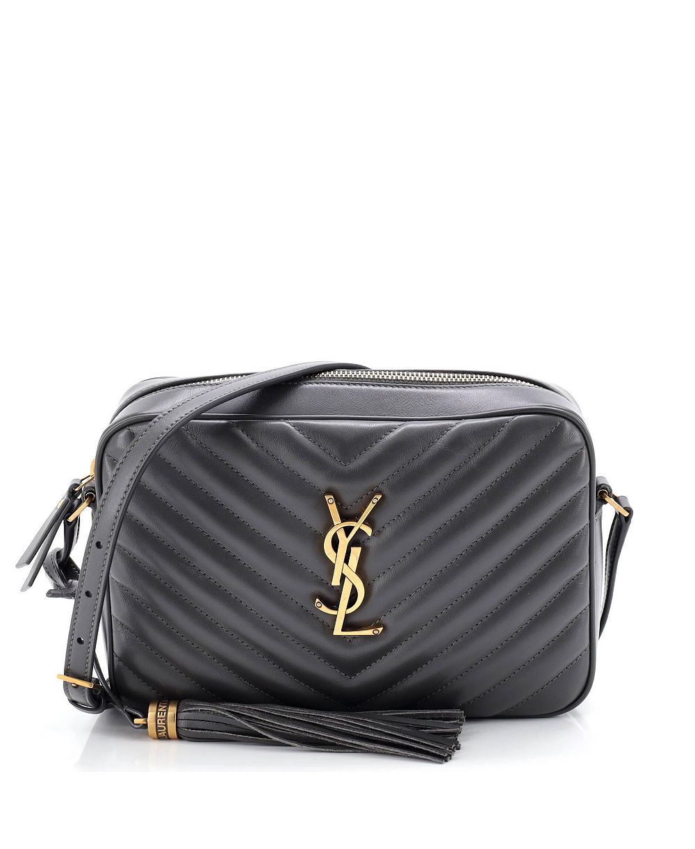 Б/у маленькая кожаная сумка-камера Saint Laurent Small Lou Matelasse Chevron