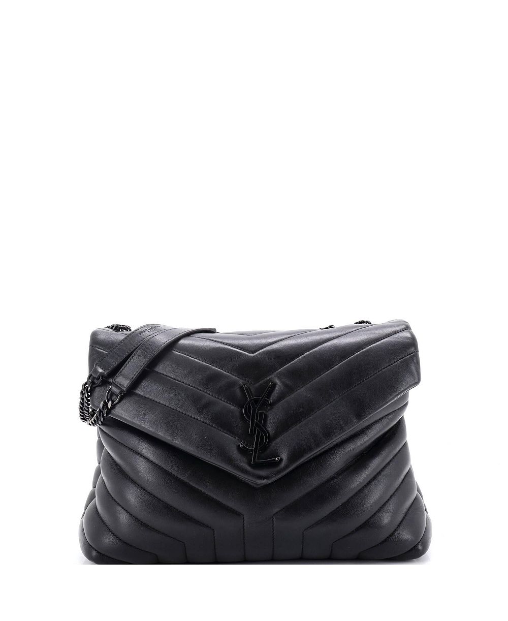 Pre-Owned Saint Laurent Medium Loulou Shoulder Bag Matelasse Chevron Leather