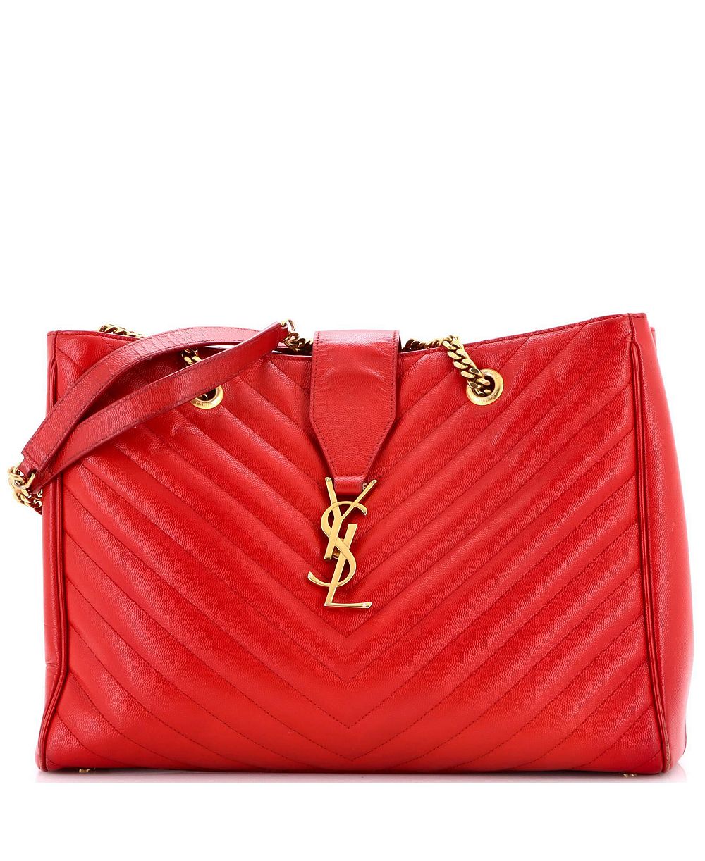 Б/у большая сумка-шоппер Saint Laurent Classic Monogram Matelasse Chevron из кожи