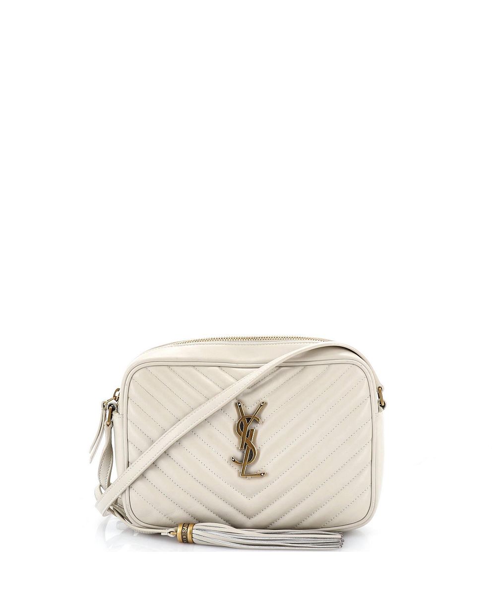 Б/у маленькая сумка-камера Saint Laurent Small Lou из мателассовой кожи с косым узором
