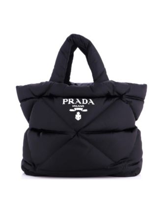 Б/у средняя сумка-тоут Prada Padded Logo Quilted Re-Nylon с логотипом