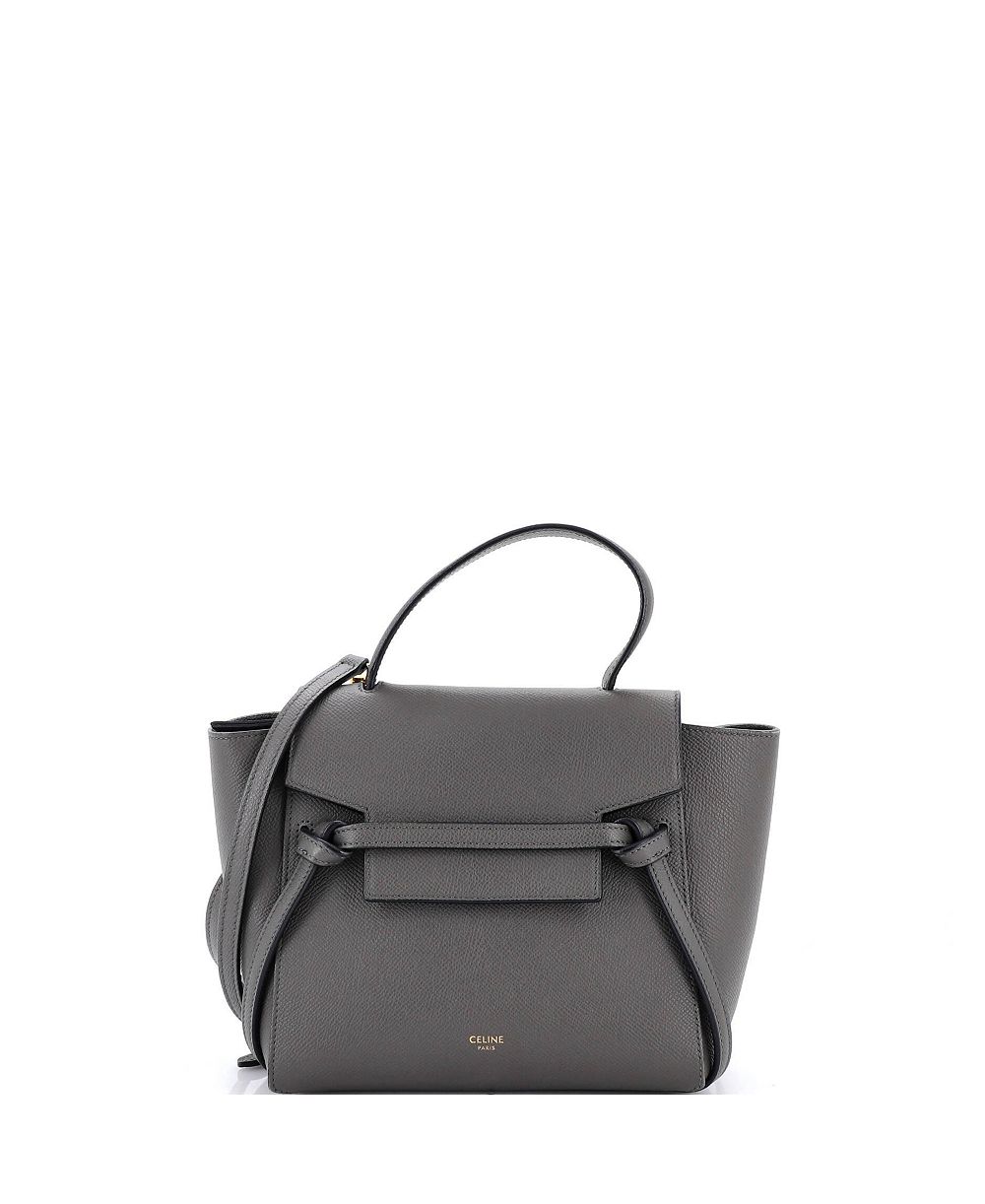 Б/у сумка-кроссбоди Celine Nano Belt из текстурированной кожи