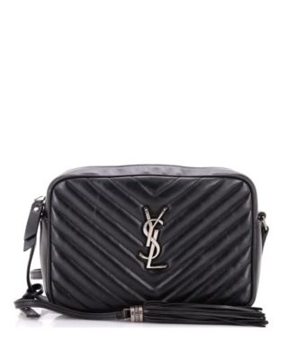 Б/у маленькая сумка через плечо Saint Laurent Lou Camera из стеганой кожи с узором «шеврон»