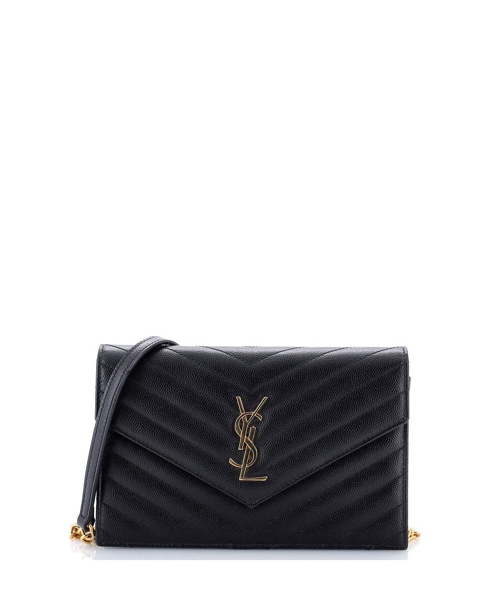 Б/у кошелек-цепочка Saint Laurent Small Classic Monogram Matelasse Chevron из кожи