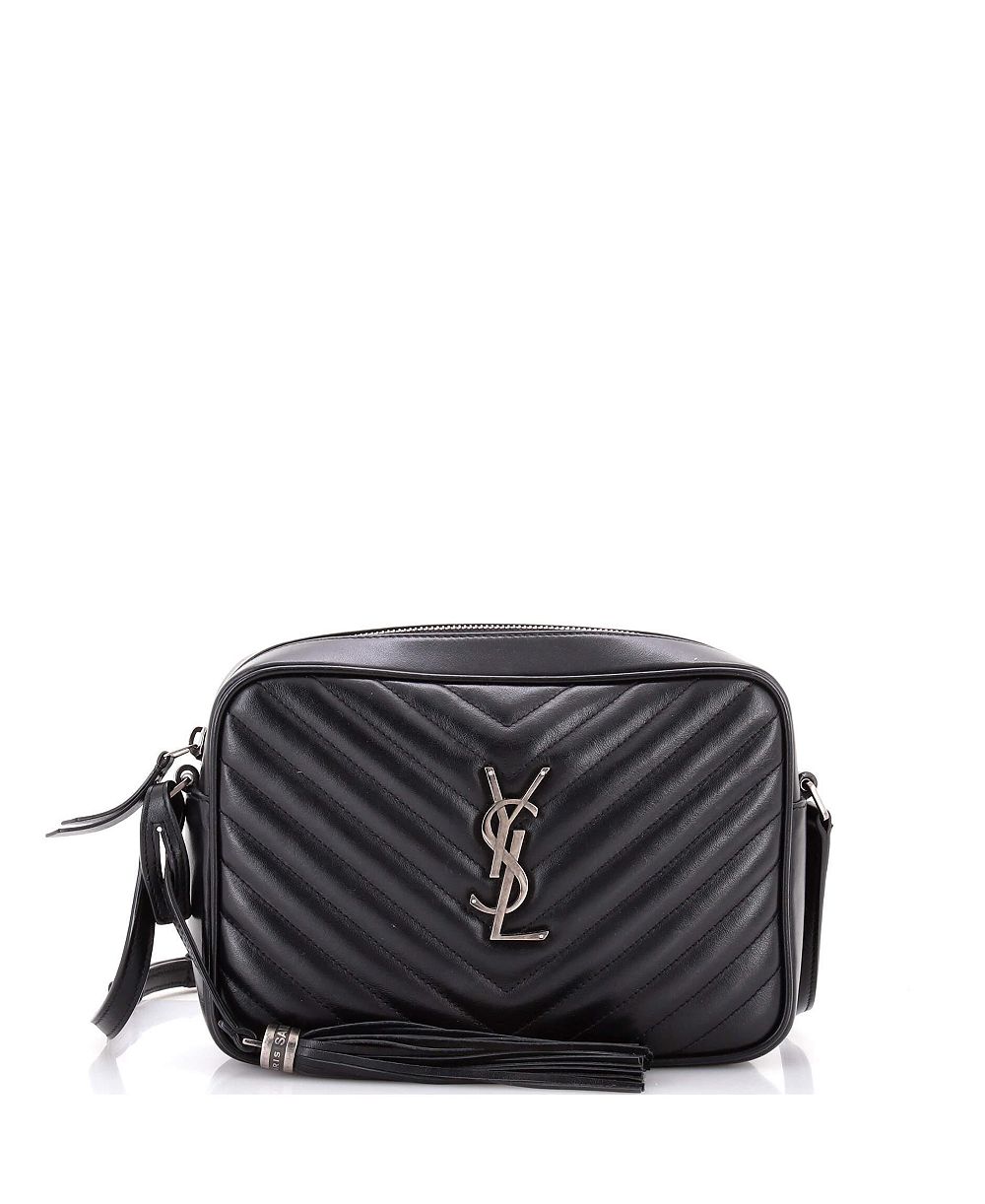 Б/у маленькая сумка Saint Laurent Small Lou Camera из стеганой кожи с косым узором