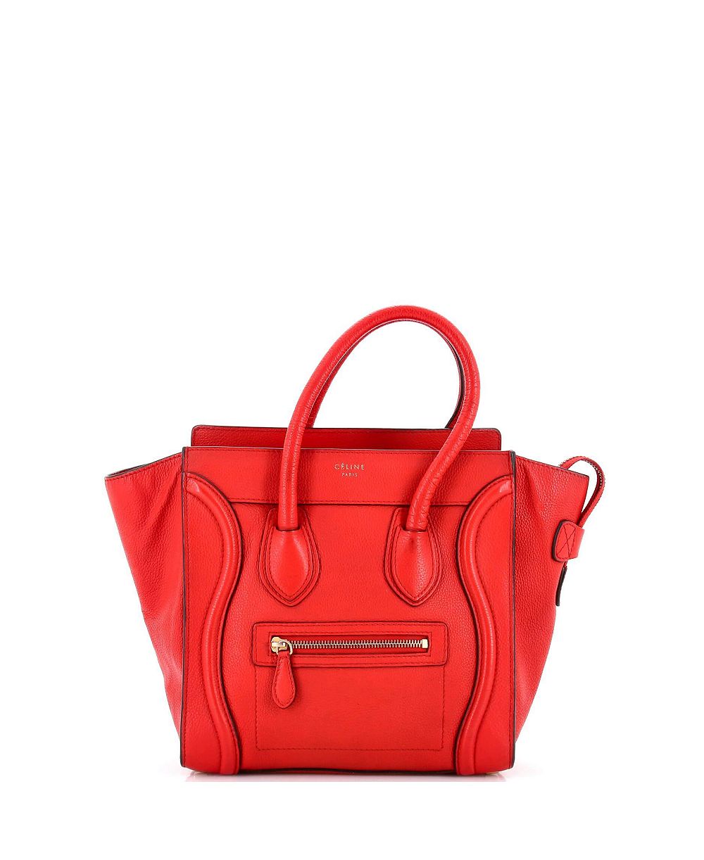 Pre-Owned Celine Micro Luggage Bag Grainy Leather
