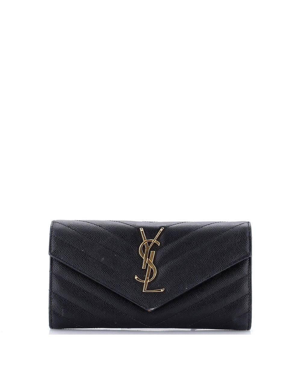 Б/у большая сумка-кроссбоди Saint Laurent Classic с монограммой и стеганым шевронным узором