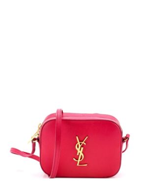 Б/у маленькая кожаная сумка-камера Saint Laurent Small Classic Monogram