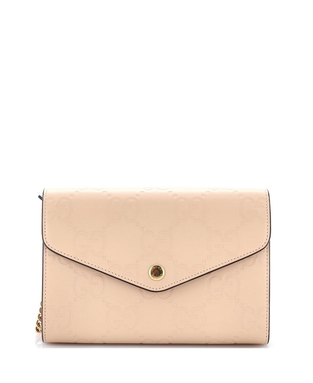 Pre-Owned Gucci Envelope Wallet on Chain Guccissima Leather