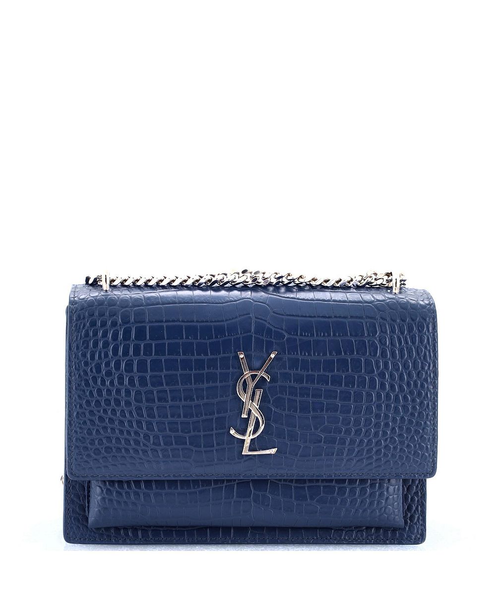 Б/у сумка-мессенджер Saint Laurent Medium Sunset из тисненой кожи