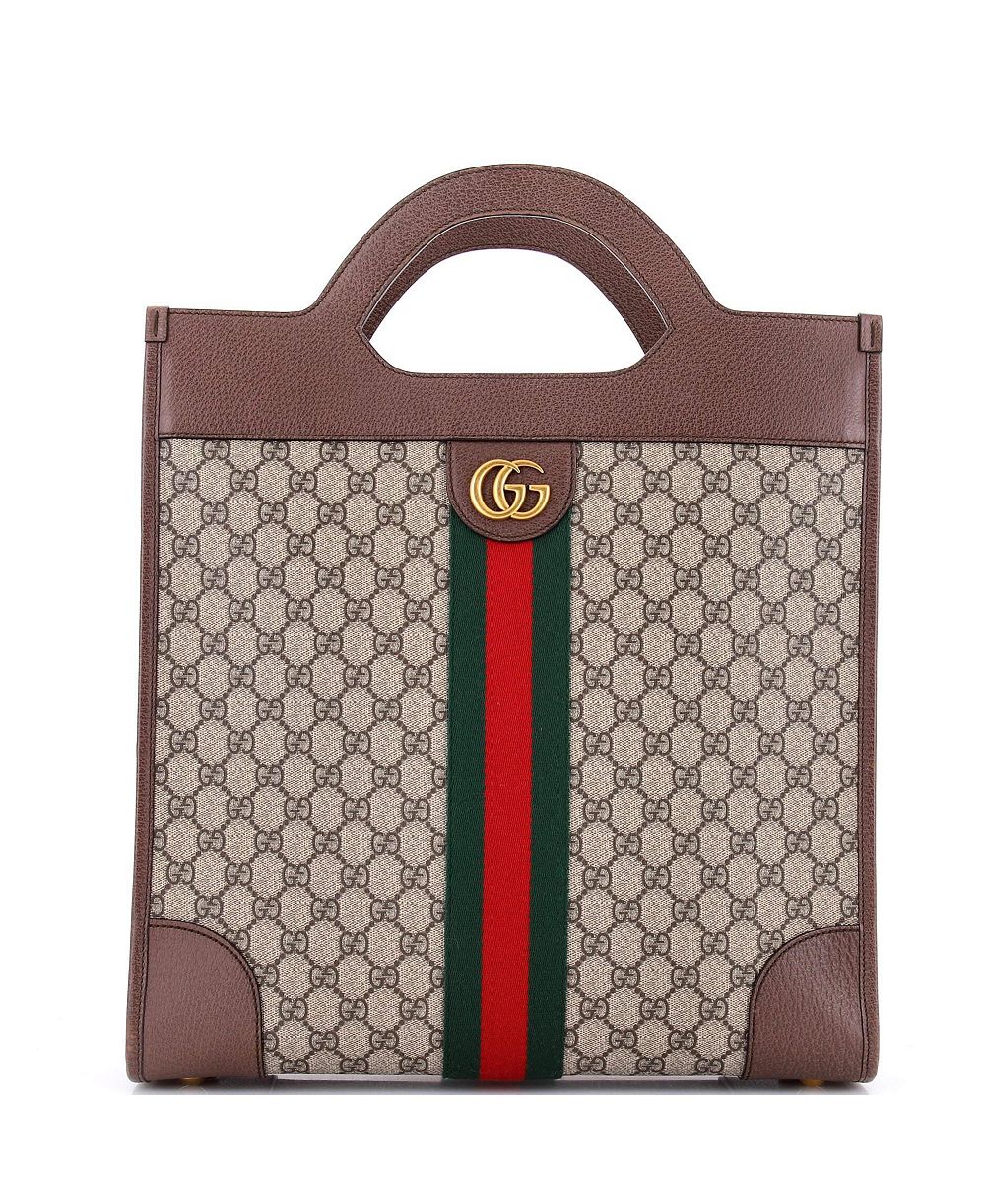 Pre-Owned Gucci Medium Ophidia Cut Out Handle Tote GG Coated Canvas