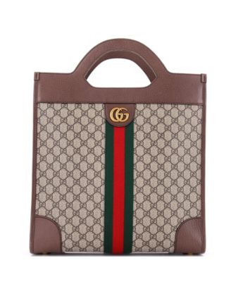 Б/у средняя сумка-тоут Gucci Ophidia Cut Out Handle GG из лакированной ткани