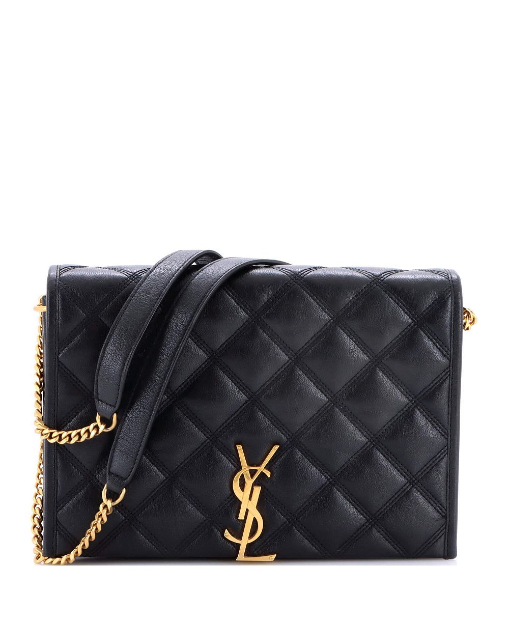 Б/у маленькая плечевая сумка Saint Laurent Mini Becky из стеганой кожи