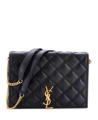 Б/у маленькая плечевая сумка Saint Laurent Mini Becky из стеганой кожи