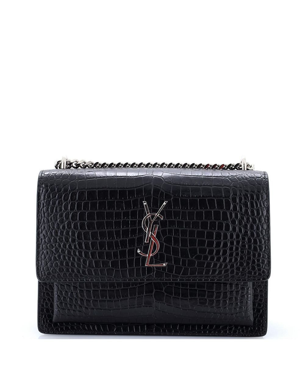 Сумка Saint Laurent Medium Sunset Crossbody Bag Embossed Leather, б/у