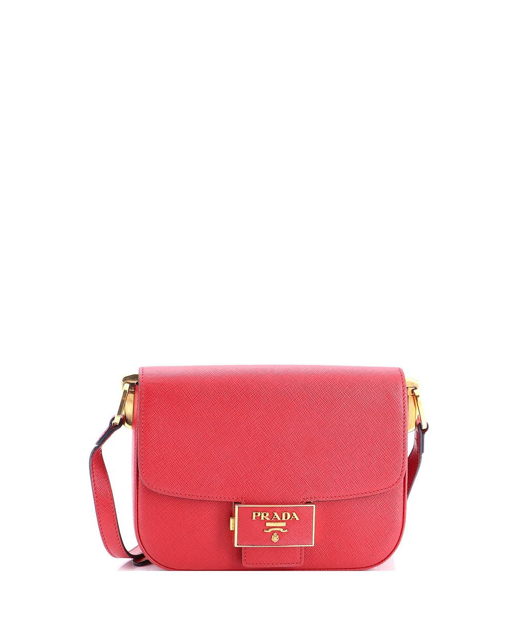 Маленькая сумка Prada Small Embleme Flap из кожи Saffiano, состояние: б/у