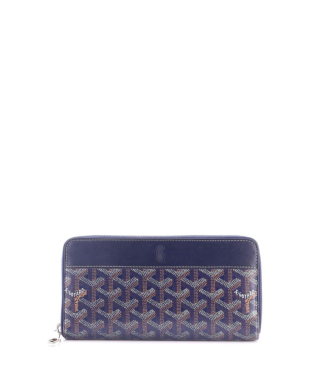 pre-owned goyard кошелек на молчке из лакированного канваса с кожей матиньон, 8" ш x 4" в x 1" г