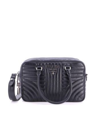 Pre-Owned Prada Medium Bowling Bag Diagramme Quilted Leather