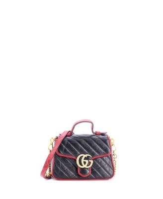 Б/у маленькая сумка Gucci GG Marmont Top Handle Flap Diagonal Quilted из кожи