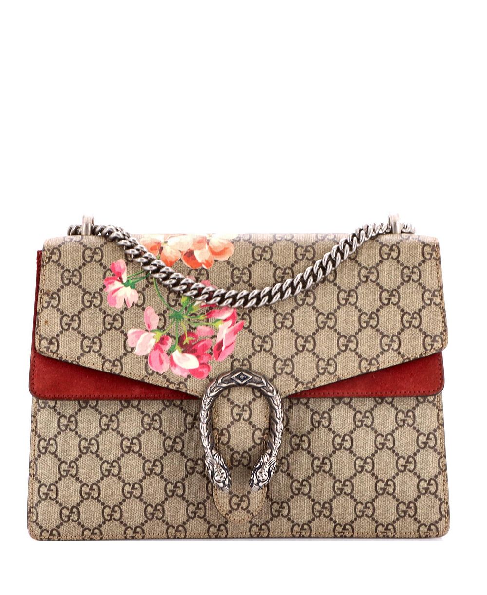 Средняя сумка Gucci Medium Dionysus Blooms Print из лакированной ткани GG, состояние: б/у