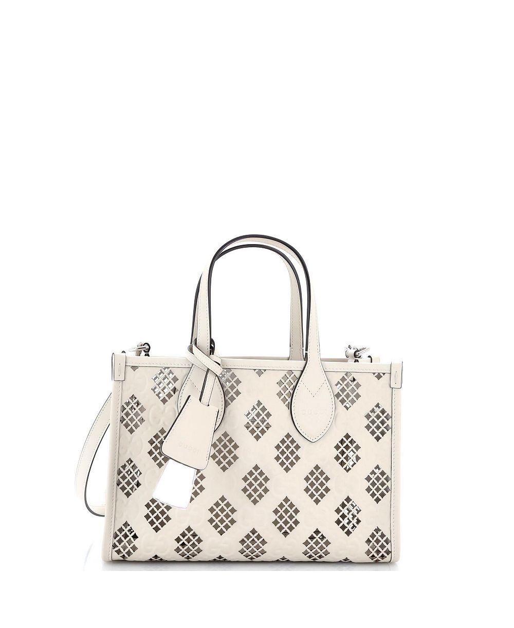 Pre-Owned Gucci Small Ophidia Tote GG тисненая лазерная вырезанная кожа