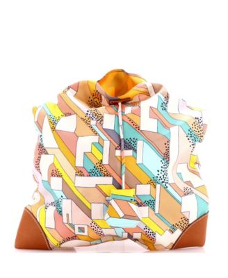 Б/у сумка Hermes PM Silky City из принтованного шелка и кожи