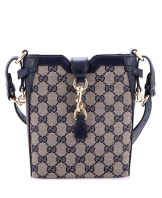 Б/у мини-сумка-ведро Gucci из ткани GG с кожей