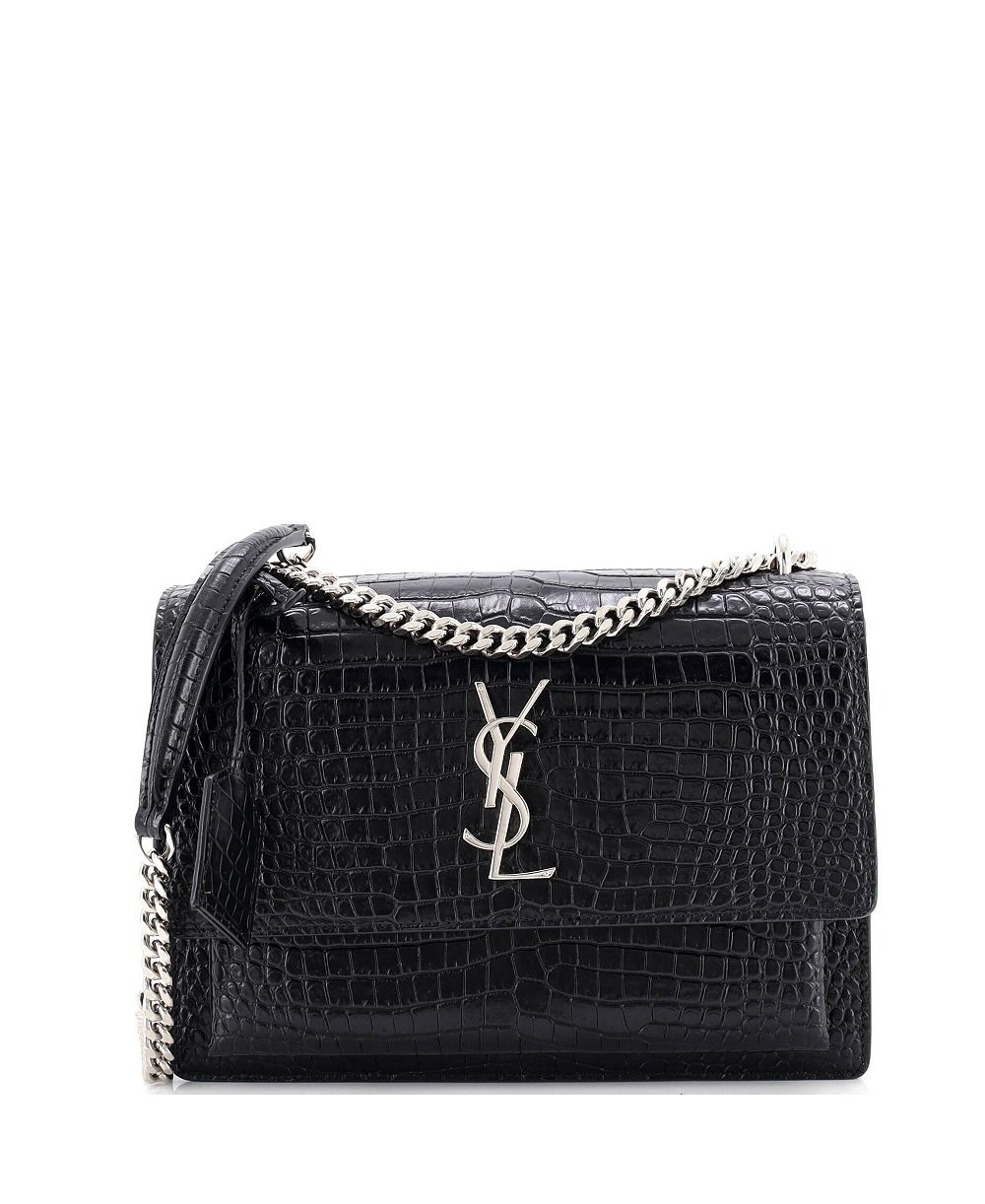 Pre-Owned Saint Laurent Sunset Medium Embossed Leather Crossbody Bag