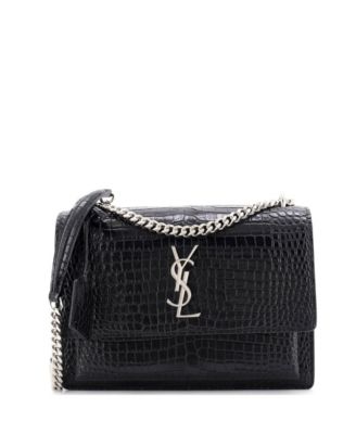 Pre-Owned Saint Laurent Sunset Medium Embossed Leather Crossbody Bag