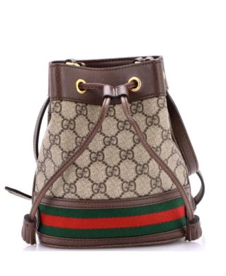 Б/у Gucci мини сумка-мессенджер Ophidia лакированная кожа ведро
