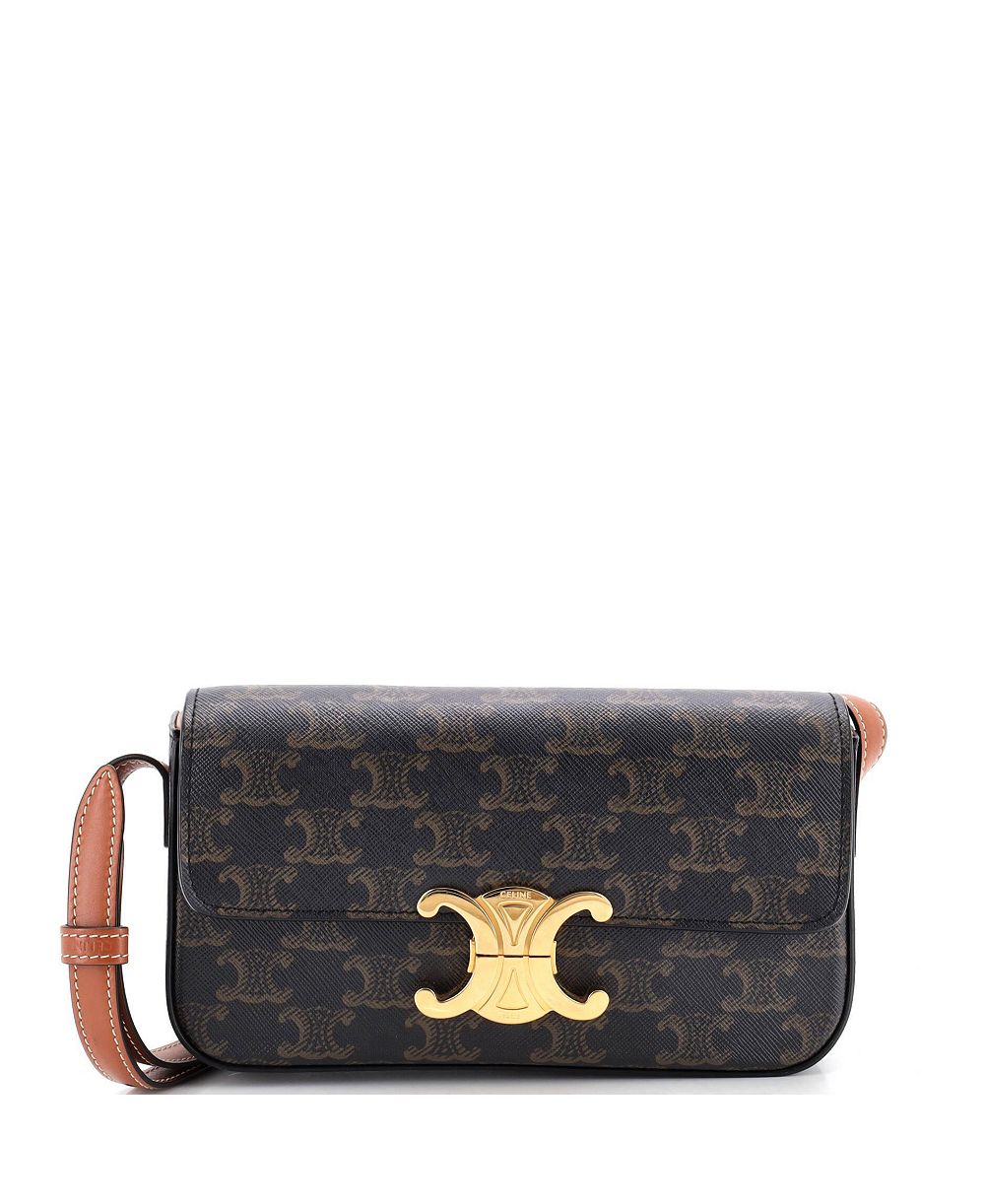 Плечевая сумка Celine Triomphe East-West Triomphe Coated Canvas, Pre-Owned Celine