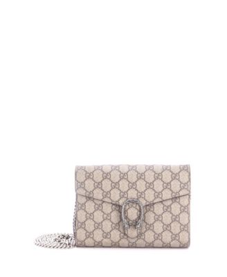 Сумка Pre-Owned Gucci Dionysus Small GG из лакированной ткани с цепочкой, кошелек