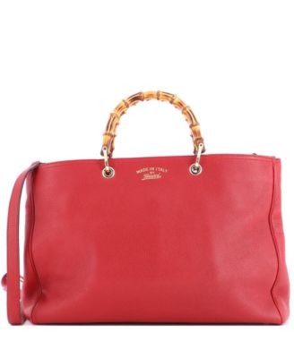 Pre-Owned Gucci Large Bamboo Shopper Tote Leather