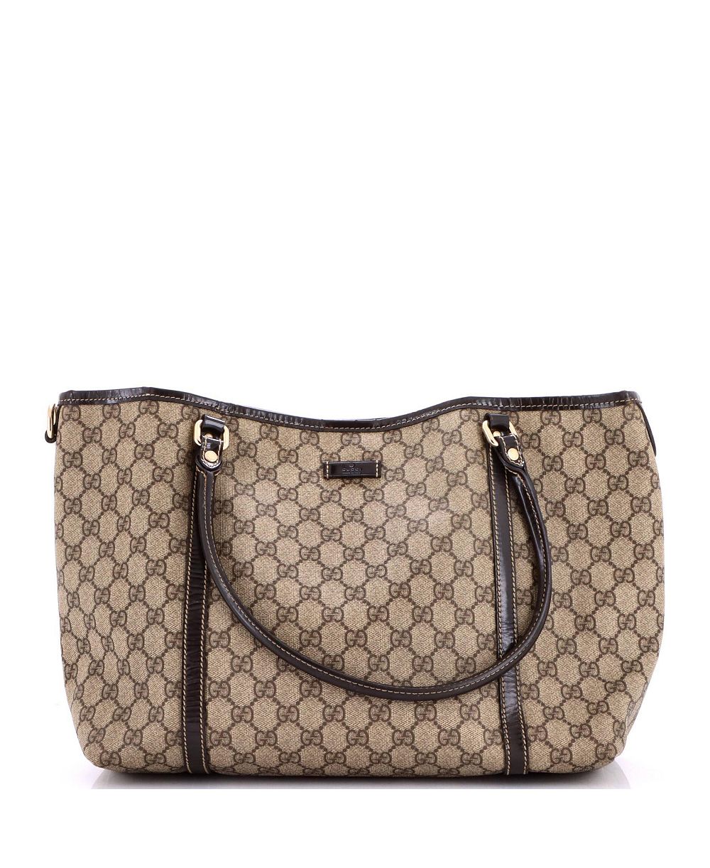 Б/у сумка Gucci Medium Joy Tote из лакированной ткани GG с кожаной отделкой