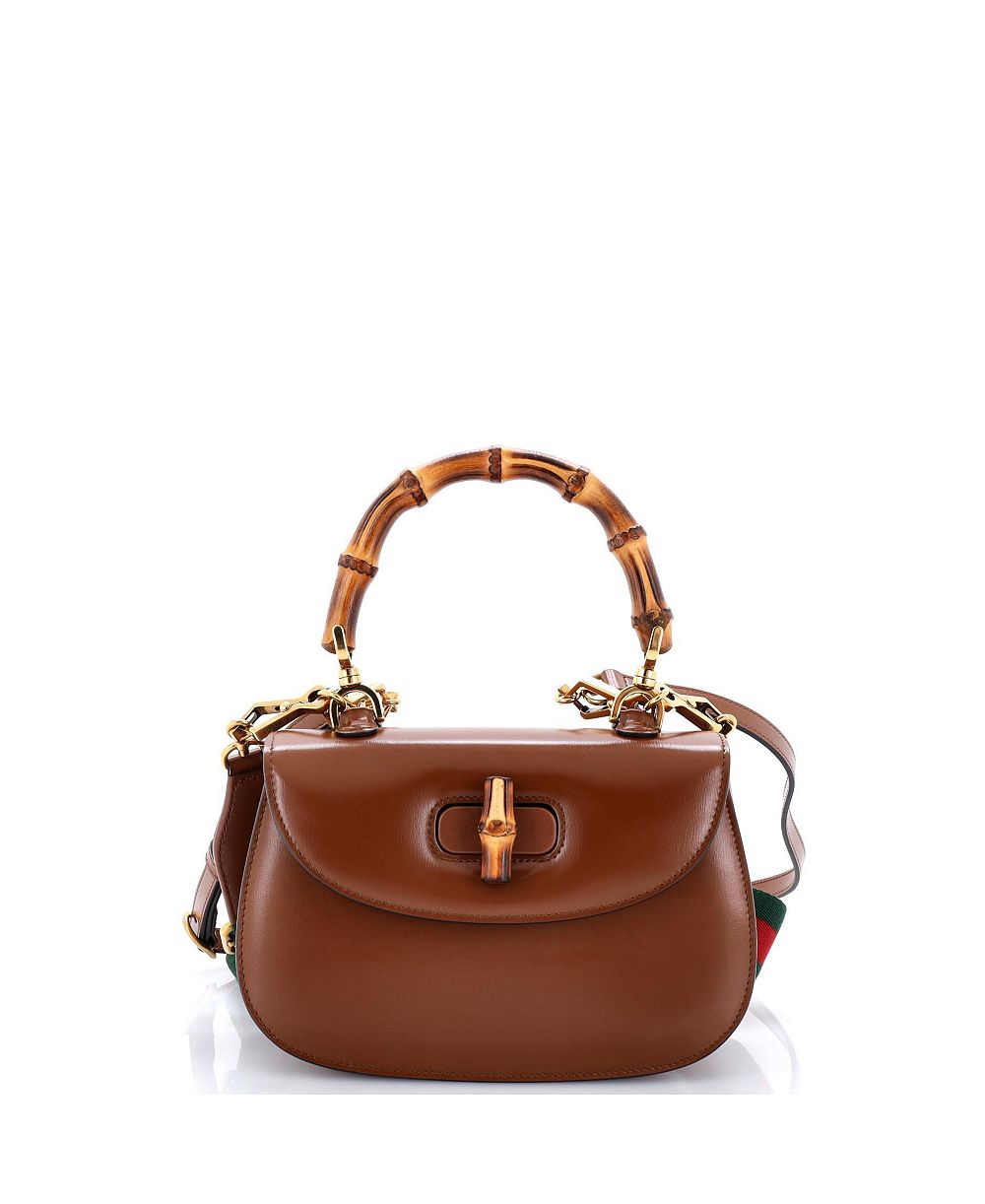 Б/у сумка Gucci Small Bamboo 1947 с верхней ручкой из кожи