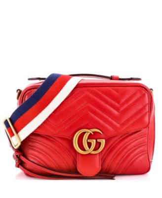 Б/у маленькая сумка-камера Gucci GG Marmont Zip Around Matelasse из кожи