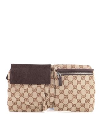 Б/у винтажная сумка-ремень Gucci GG Canvas с кожей