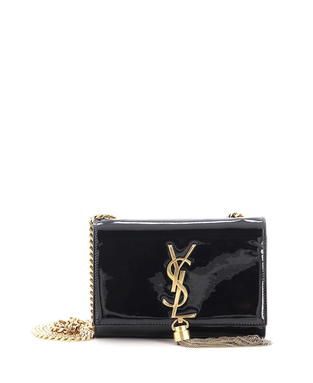 Сумка через плечо Saint Laurent Small Classic Monogram Tassel из лакированной кожи, Pre-Owned