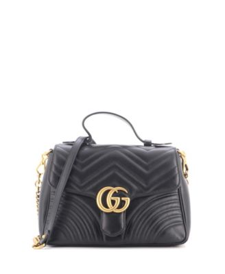 Б/у маленькая сумка GG Marmont с клапаном и ручкой из стеганой кожи Gucci