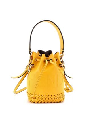 Pre-Owned Fendi Mini Mon Tresor Bucket Bag Leather with Whipstitch Detail