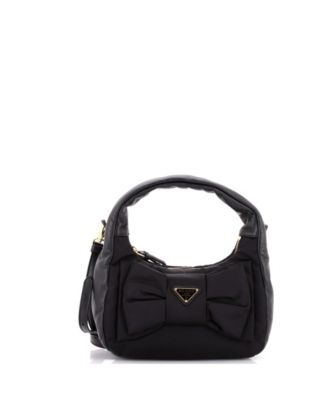 Pre-Owned Prada Mini Padded Bow Hobo Re-Nylon