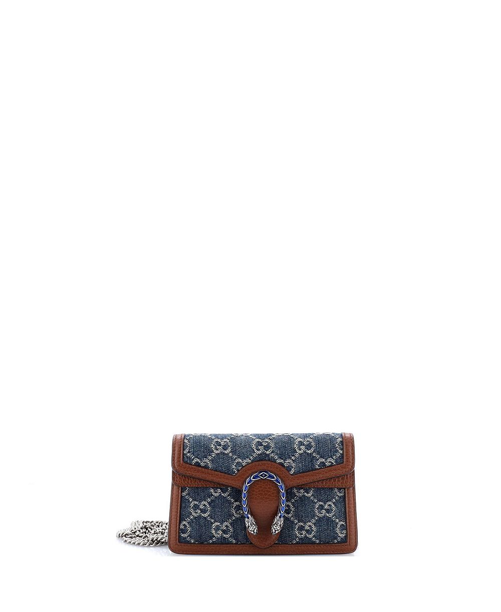 Б/у мини-сумка Gucci Super Mini Dionysus из денима GG