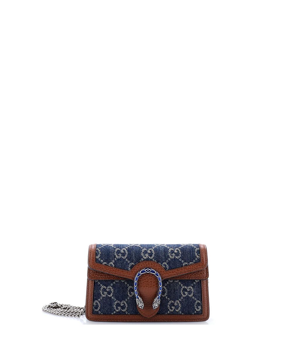 Б/у мини сумка Gucci Super Mini Dionysus из денима GG