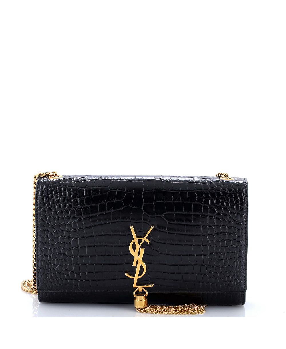 Б/у сумка через плечо Saint Laurent Medium Classic Monogram Tassel из тисненой кожи