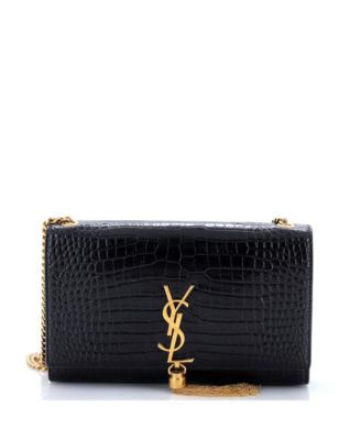 Б/у сумка через плечо Saint Laurent Medium Classic Monogram Tassel из тисненой кожи