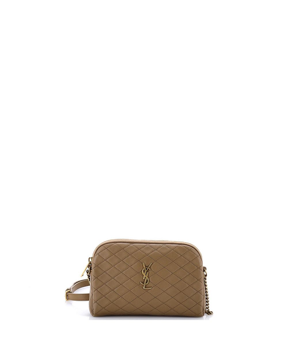 Pre-Owned Saint Laurent Gaby Zipped Pouch Crossbody Quilted Leather