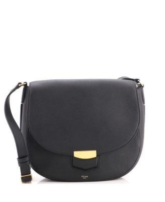 Pre-Owned Celine Trotteur Medium Grainy Leather Crossbody Bag